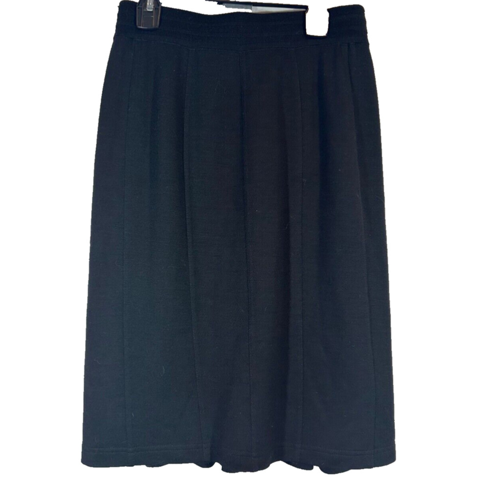 NEW ESCADA Wool Blend Skirt Womens Size 34 (S) Trumpet Hem Black Knee Length A39
